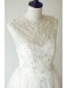 Beaded Ivory Lace Tulle Anniversary Wedding Dress